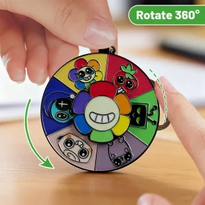 S587db15ba85142298505a902d078e9e5u.webp Dandys World Rotating Enamel Keychain Survival Horror Game Peripheral Key Ring Cute Pendant Bag Accessories Fans Gifts