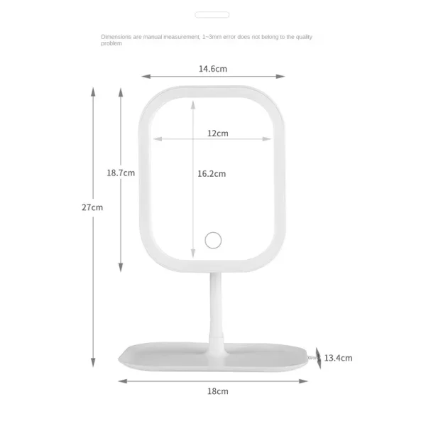 Unique Designer Vanity Mirror Three ColorsLEDLight Makeup Mirror Touch Control Desktop Mirror Bedroom Dressing Mirror